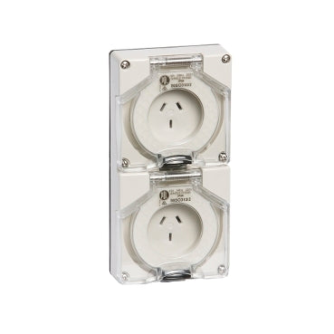 Pdl Socket double outlet 3 pin 10A