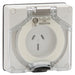 Pdl Auto socket 15A Grey 250V, 1-Gang, 3-Flat Pin