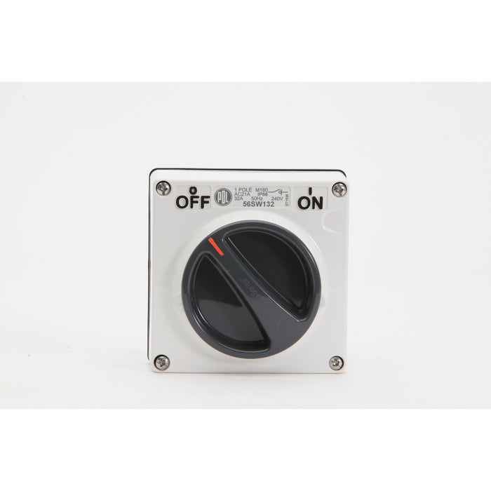 Pdl Switch, 32A, 240V, 1-Pole, Resistant White