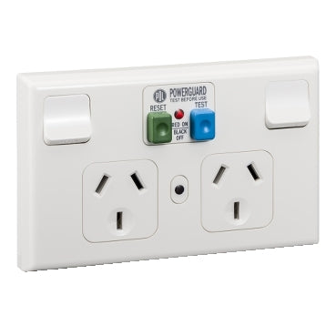 Pdl RCD double socket H 10A 10MA