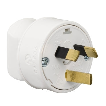 Pdl Plug 3pin 10A heavy duty White — Scott Electrical