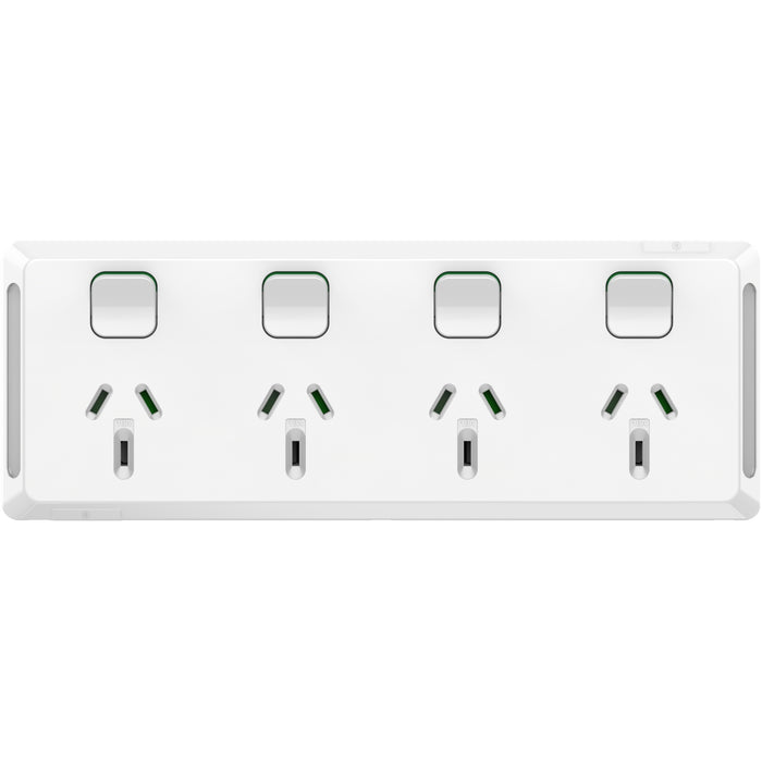 Socket Sw Horiz Quad 10A 250V XW