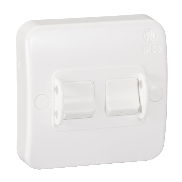 Pdl Double switch 20A IP65 WP GY