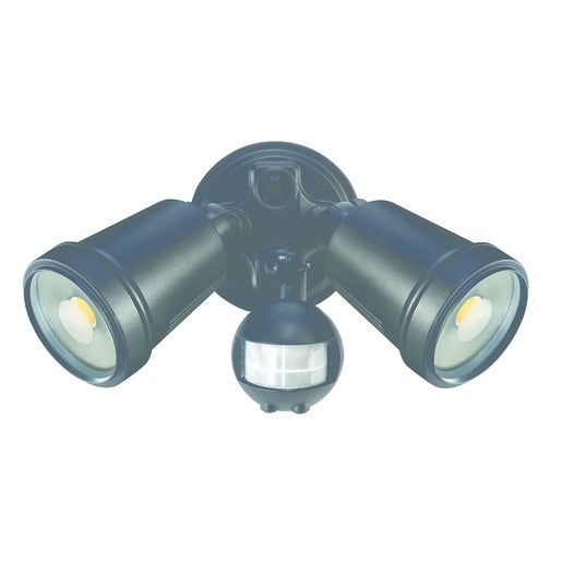 BRILLIANT HUNTER-III 2 LIGHT LED FLOODLIGHT WITH SENSOR - BLACK