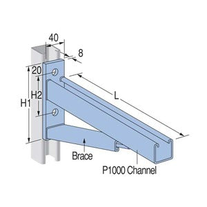 Unistrut 2097794 Bracket Cantilever HDG 320mm H