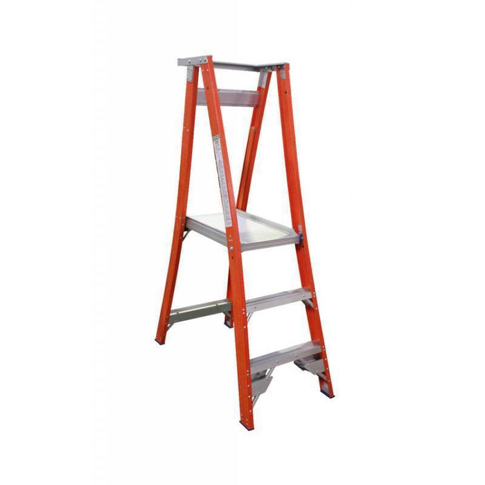 KING FIBREGLASS 0.9M (3FT) PLATFORM LADDER (160KG INDUSTRIAL
