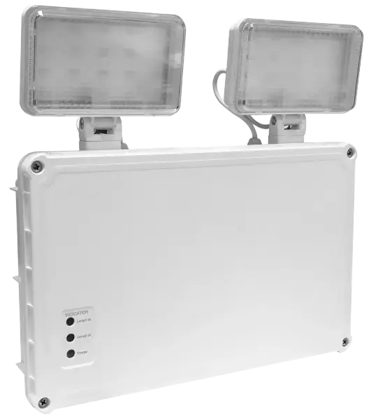 FINCH 4.5W LED twin spot IP65 White 6500K Manual Test LifePo4 Battery C/W 1.2m flex & plug