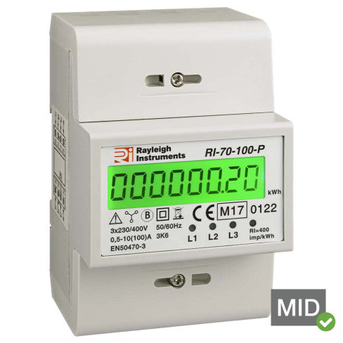 Rayleigh 3 Phase Multifunction Energy Meter with High Definition LCD Display-100A Direct Connected