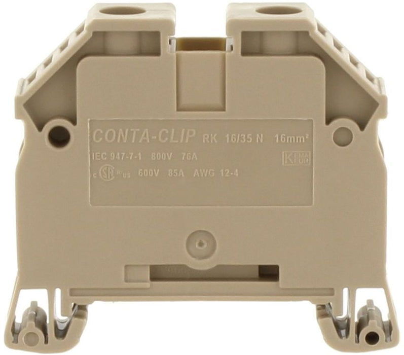 Conta-Clip Single level 16mm Terminal Block - TS35 DIN Rail only