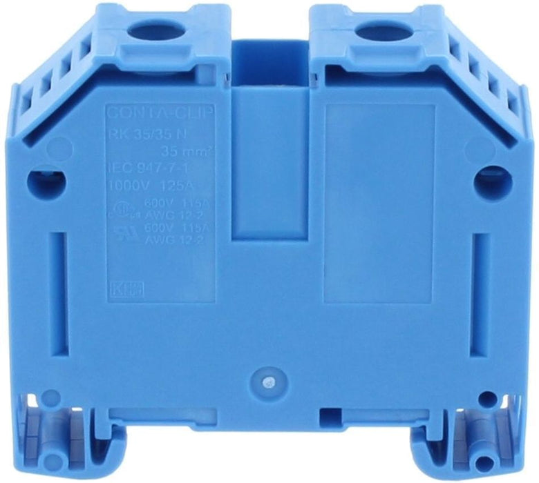 Conta-Clip Single Level 35mm Terminal Block (Blue) - TS35 DIN Rail only