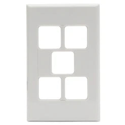 Pdl Plate std 5 gang White — Scott Electrical