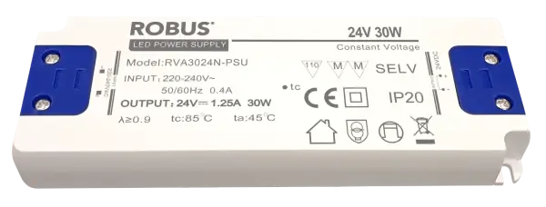 Robus VEGAS 30W, 24V, IP20 constant voltage driver, non dimmable