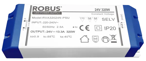 Robus VEGAS 320W, 24V, IP20 constant voltage driver, non dimmable