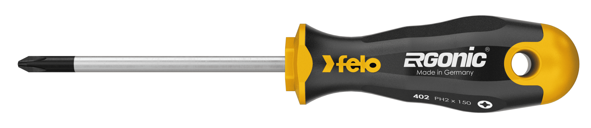 Felo 401 Ergonic Screwdriver Pozi #2 x 100mm Hardened Tip