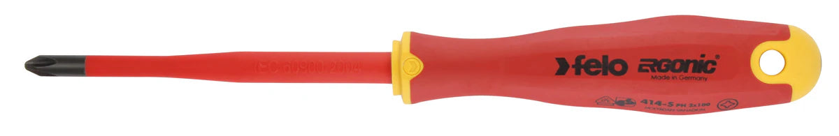 Felo 414 Ergonic E-slim Screwdriver Phillips #2 x 100mm Insulated