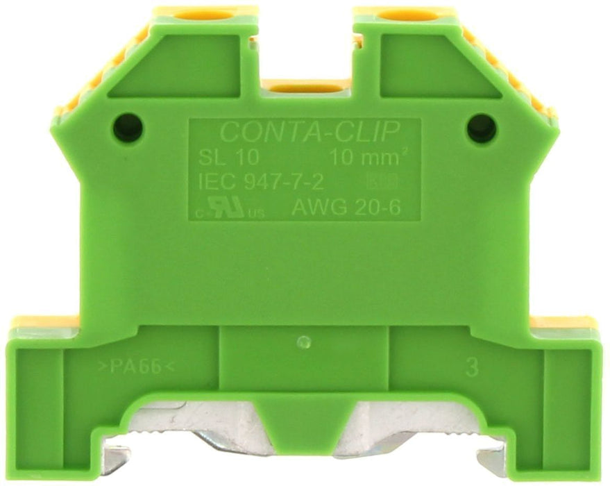 Conta-Clip Earth 10mm Terminal Block - TS35 DIN Rail only