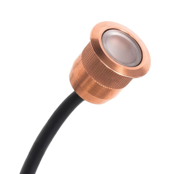 LED Mini Light 1W 3000K 70deg 20mm Friction Fit Copper IP67