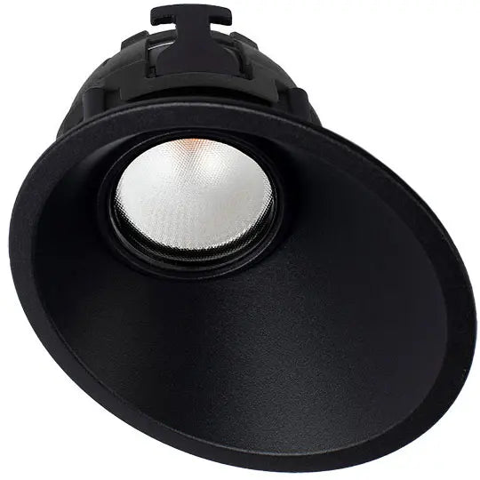 Switch Lighting 9.4W offset deep tilt DL. prismatic. IC-F. 55deg. 3000K. 90CRI. 220mA dimming driver. textured black