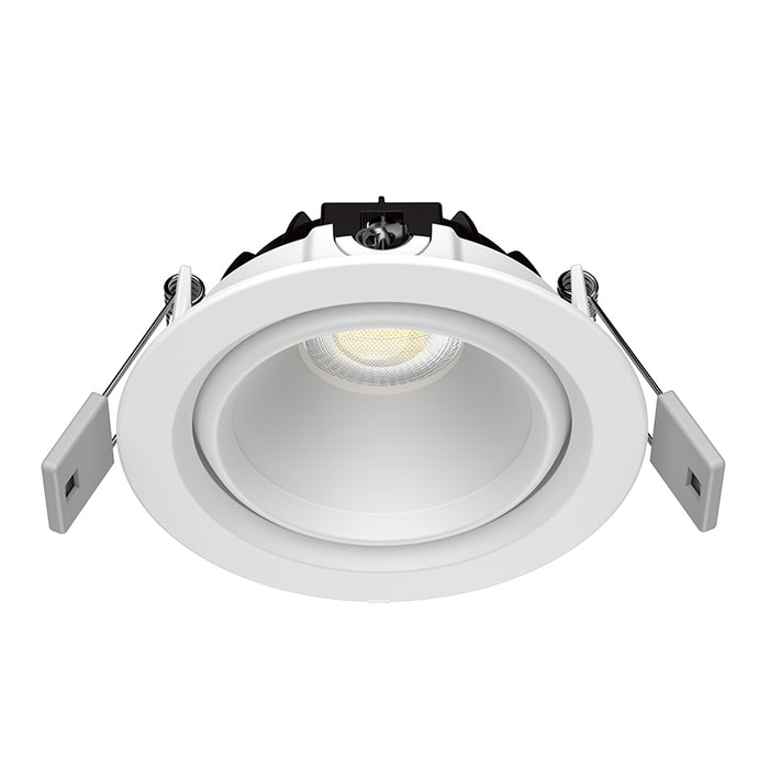 Switch Lighting 8W Tilt DL, Low Glare, IC-F, 90 Deg, Switchable 2700K or 3000K, 90CRI, 180mA dimming driver, white inner, textured white trim
