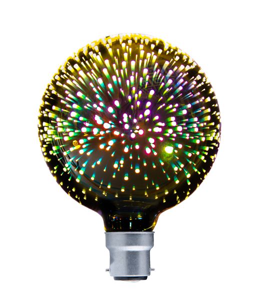 CLA GLOBE LED Firework Effect BC G125 4W Multi Coloured 330D (50