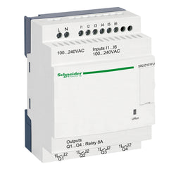 Schneider Compact smart relay, Zelio Logic, 10 I/O, 100...240 V AC, no clock, no display