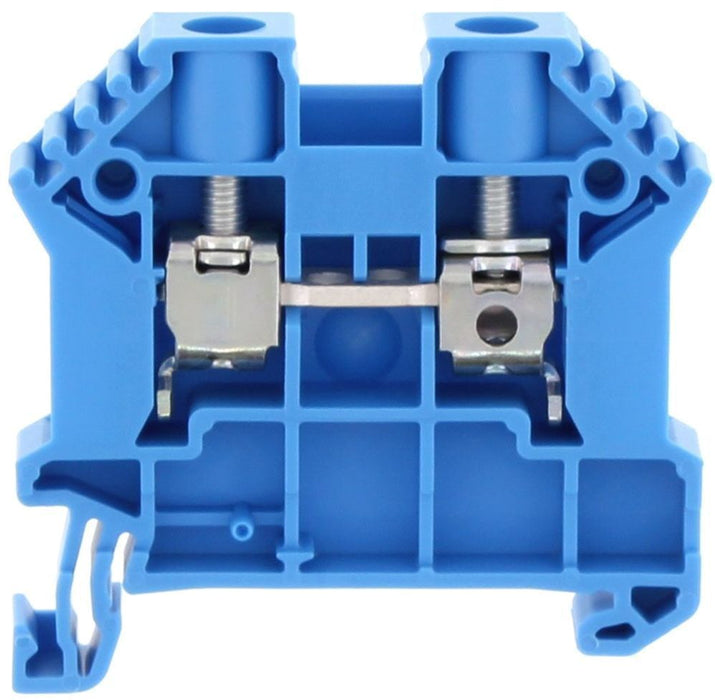 Conta-Clip Single Level 6mm Terminal Block - Blue
