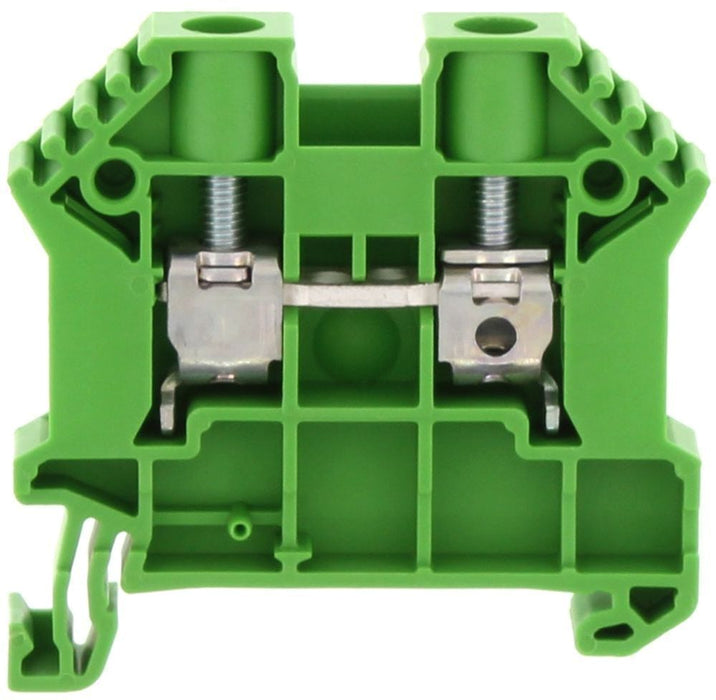 Conta-Clip Single Level 6mm Terminal Block - Green