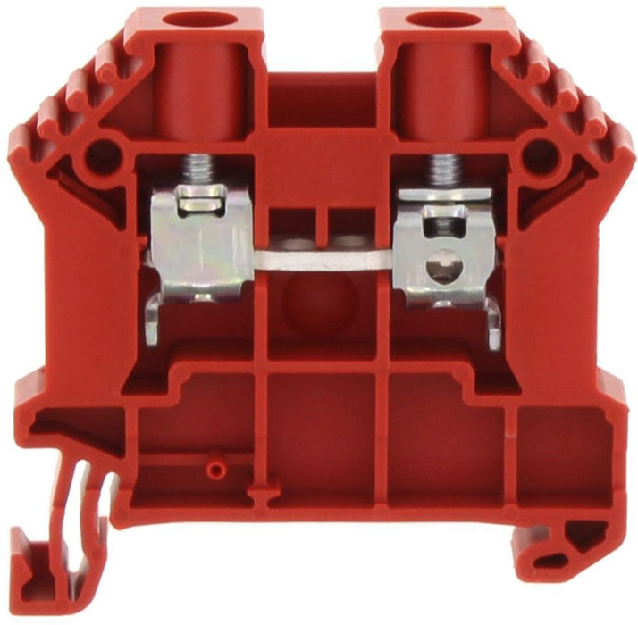 Conta-Clip Single Level 6mm Terminal Block - Red
