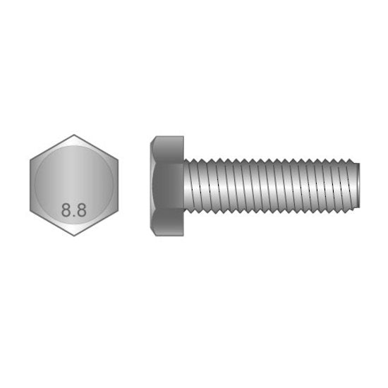 M6 X 60 ZINC 8.8 HT HEX SETSCREW