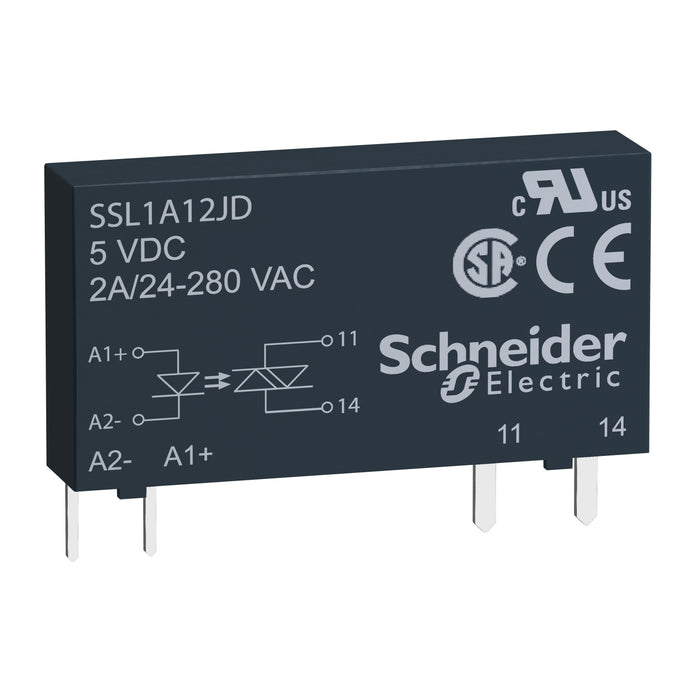Schneider Harmony, Solid state slim relay, 2 A, random switching, input 15...30 V DC, output 24...280 V AC