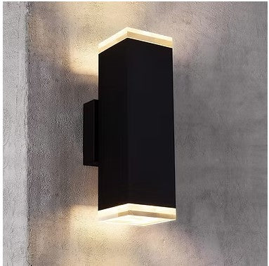 Zephyr Square Wall Up Down Light Grey Plastic LED