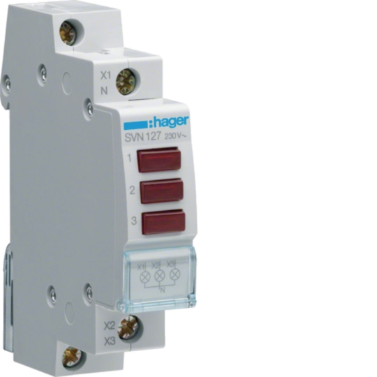 Hager Red Triple Indicator Light 230VAC