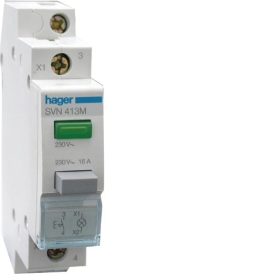 Hager Impulse 1NO Pb + Green Light 230VAC