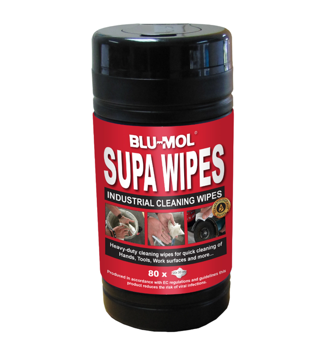 Blu-Mol Supa Wipes Indust XL 80 Pack