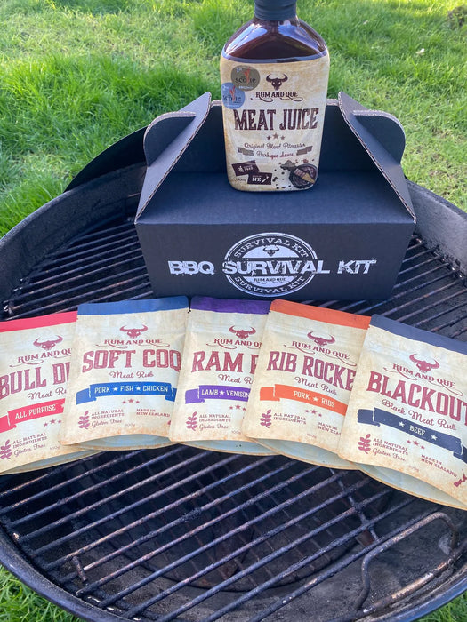 Rum and Que BBQ Survival Kit (5 x 150g Rubs, 1 x Meat Juice 500g)