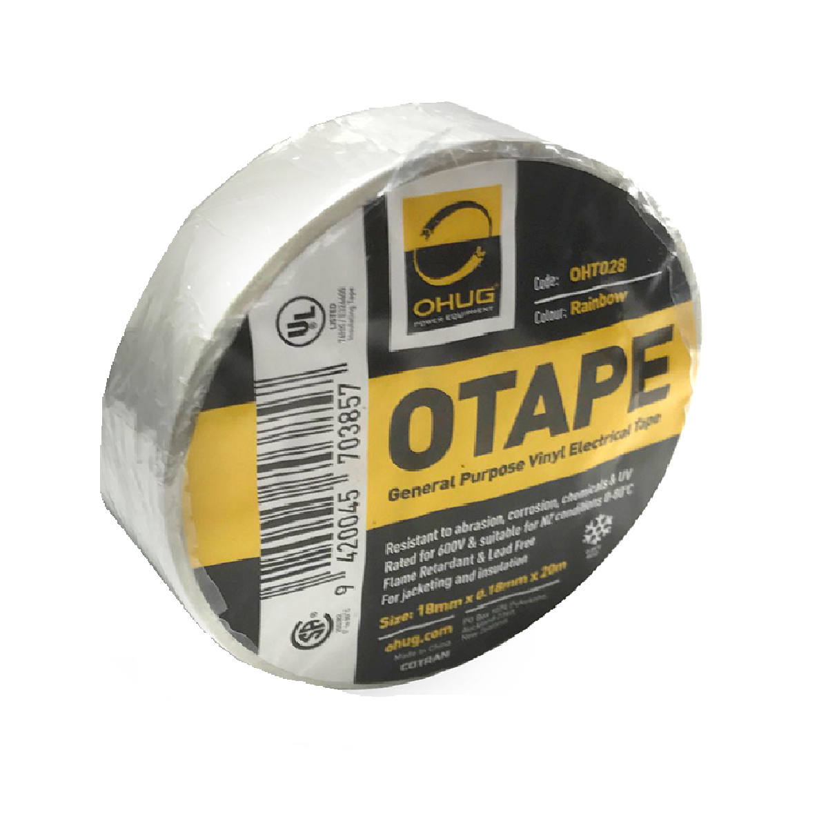 Pvc Oht Ohug OHT013 OTAPE PVC Electrical Insulation Tape - White 18mm x .018mm ...
