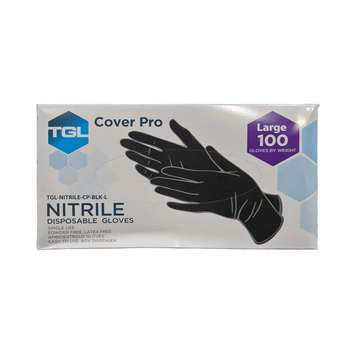 Black Nitrile Gloves Box 100 Large Long Cuff
