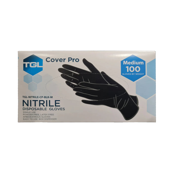 Black Nitrile Gloves Box 100 Medium Long Cuff