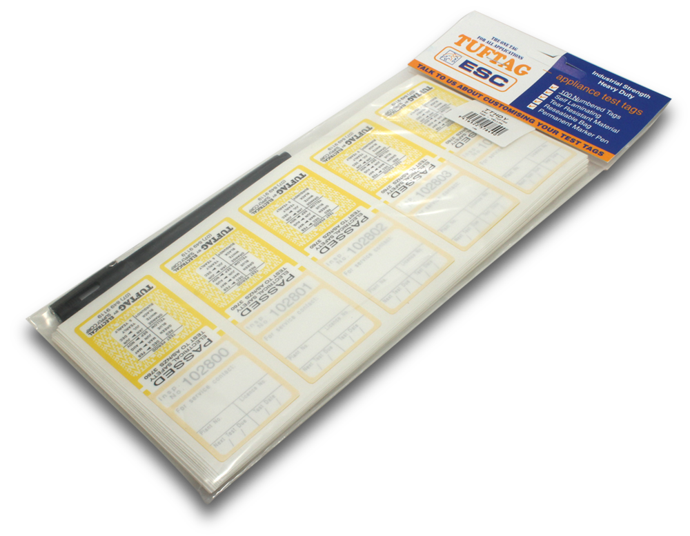 Elecsupp Tuftag Test tags heavy duty Yellow — Scott Electrical