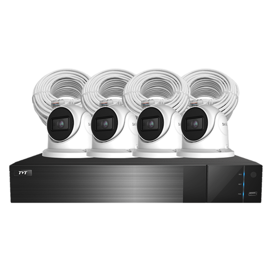 Arrowhead 4Channel NVR, 4x TD9544S2 Dome 4MP Camera, 4xLan Cable, Cat5