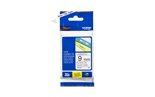 Brother Laminated Tape Black On White 9mm X 8M