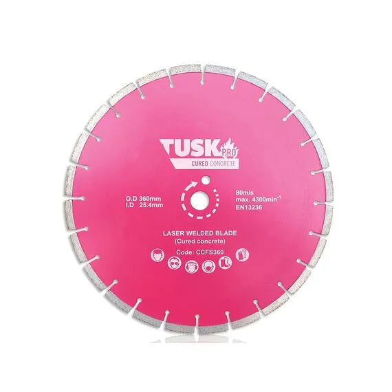 Tusk Cured Concrete Floor Saw Blades - 360 x 3.2/2.4 x 10 x 25.4P