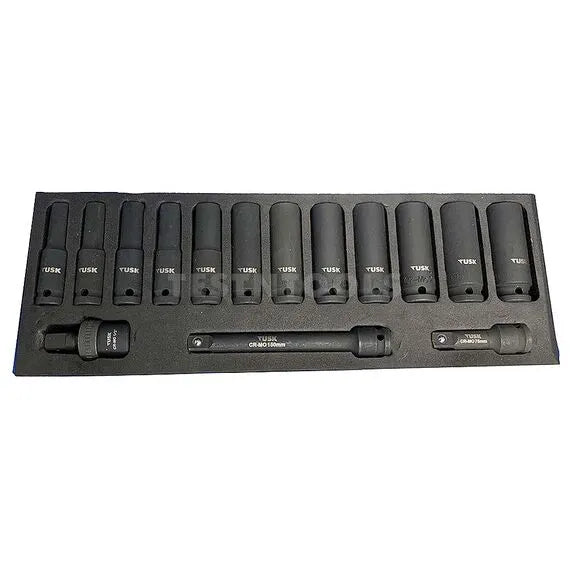 Tusk Impact Socket 1/2' SD Deep 15pc Kits Include 10,11,12,13,14,