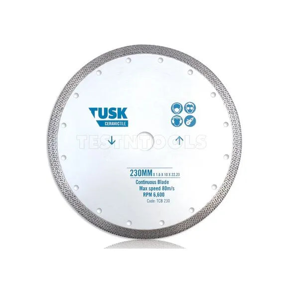 Tusk Continuous Tile Blades - 230 x 1.6/1.2 x 10 x 22.23 (22.23/2
