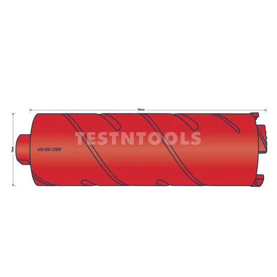 Tusk Diamond Core Bits - 76 x 265/250 x 4T x 1/2'BSP