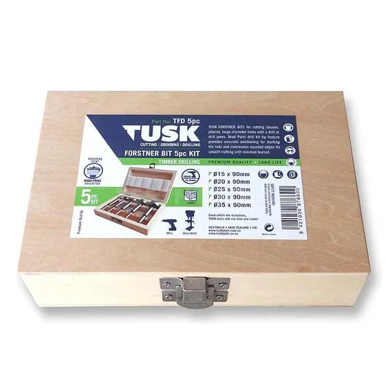 Tusk 5pcs Forstner Drill Bit Sets Include 15/20/25/30/35
