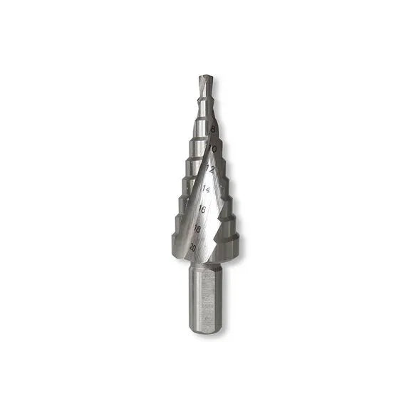 Tusk HSS Step Drill Bits 4-20mm 9 Steps Spiral Flute Staight Shank