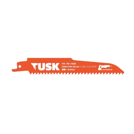Tusk Bim Reciprocating Saw Blades For Demolition 150  X 1.6 X 6TPI  - 5 Pack