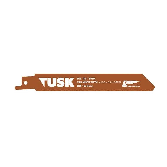 Tusk Bim Reciprocating Saw Blades For Thin Middle Metal 150 X 0.9 X 24TPI - 5 Pack