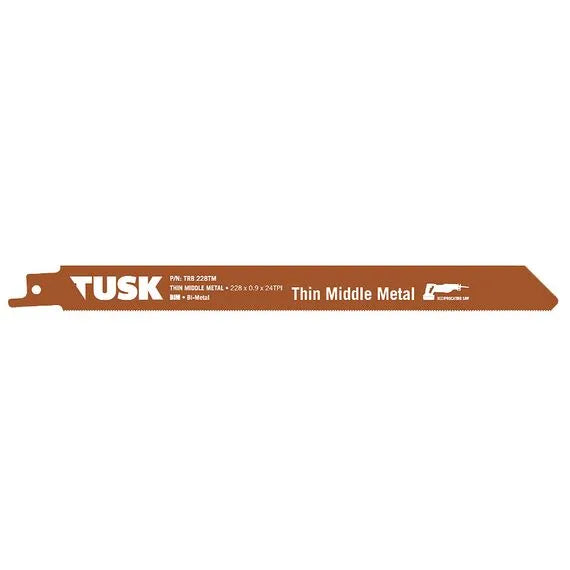 Tusk Bim Reciprocating Saw Blades For Thin Middle Metal 228 X 0.9 X 24TPI - 5 Pack
